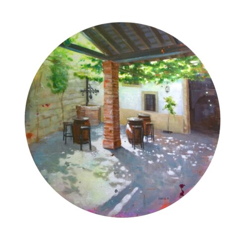 Patio con aromas de vino